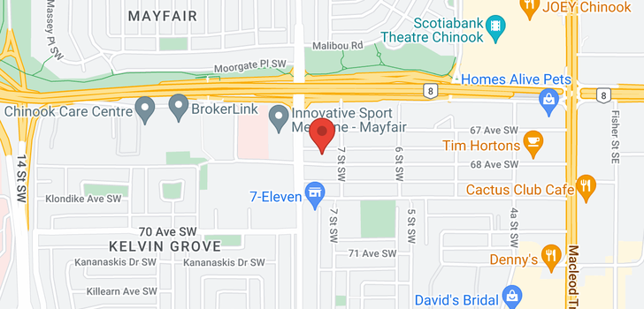 map of 202 920 68 Avenue SW